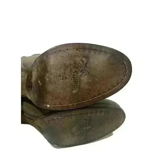 New Other- Freebird Darius Gray Distressed Leather heeled booties Size 11 - Picture 11 of 12